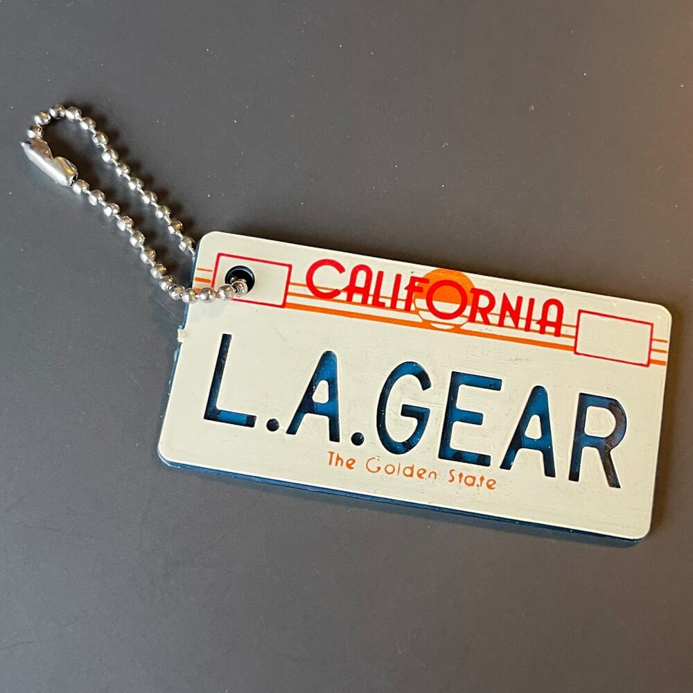 Vintage LA Gear California License Plate Keychain 1990s Promo Rare